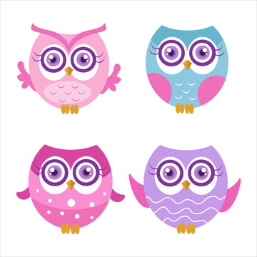 Cute owl illustration character collection 5
