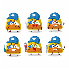 mechanic school bag cute mascot character with pliers