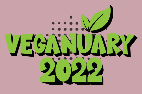 Veganuary 2022 Vector Drawing on a light coloured background