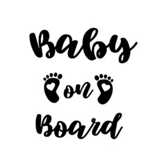 Baby on board text car window sticker silhouette design. Warning friendly vinyl design
