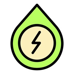 Power generation icon. Outline power generation vector icon color flat isolated