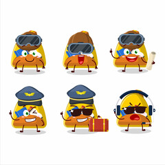 Pilot cartoon mascot school bag with glasses