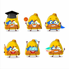 School student of school bag cartoon character with various expressions
