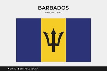Barbados National Flag Illustration