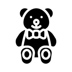 toy teddy bear glyph icon vector. toy teddy bear sign. isolated contour symbol black illustration