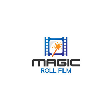 Modern colorful MAGIC ROLL FILM star logo design