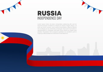 Russia Independence day background banner poster for national celebration on June 12.