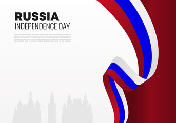 Russia Independence day background banner poster for national celebration on June 12.