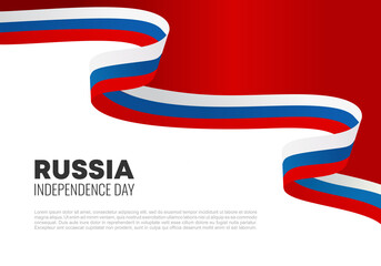 Obraz premium Russia Independence day background banner poster for national celebration on June 12.