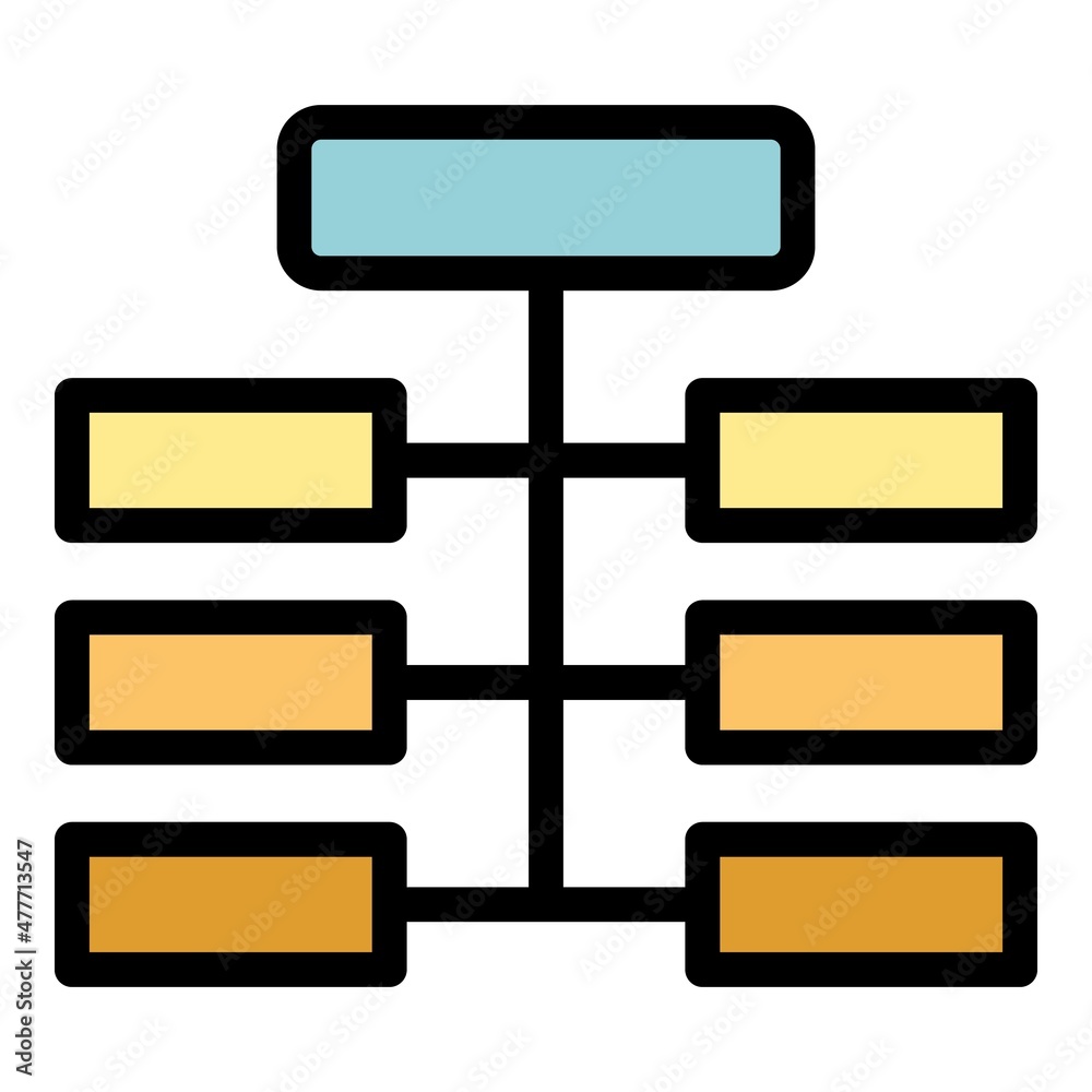 Poster hierarchy structure icon. outline hierarchy structure vector icon color flat isolated
