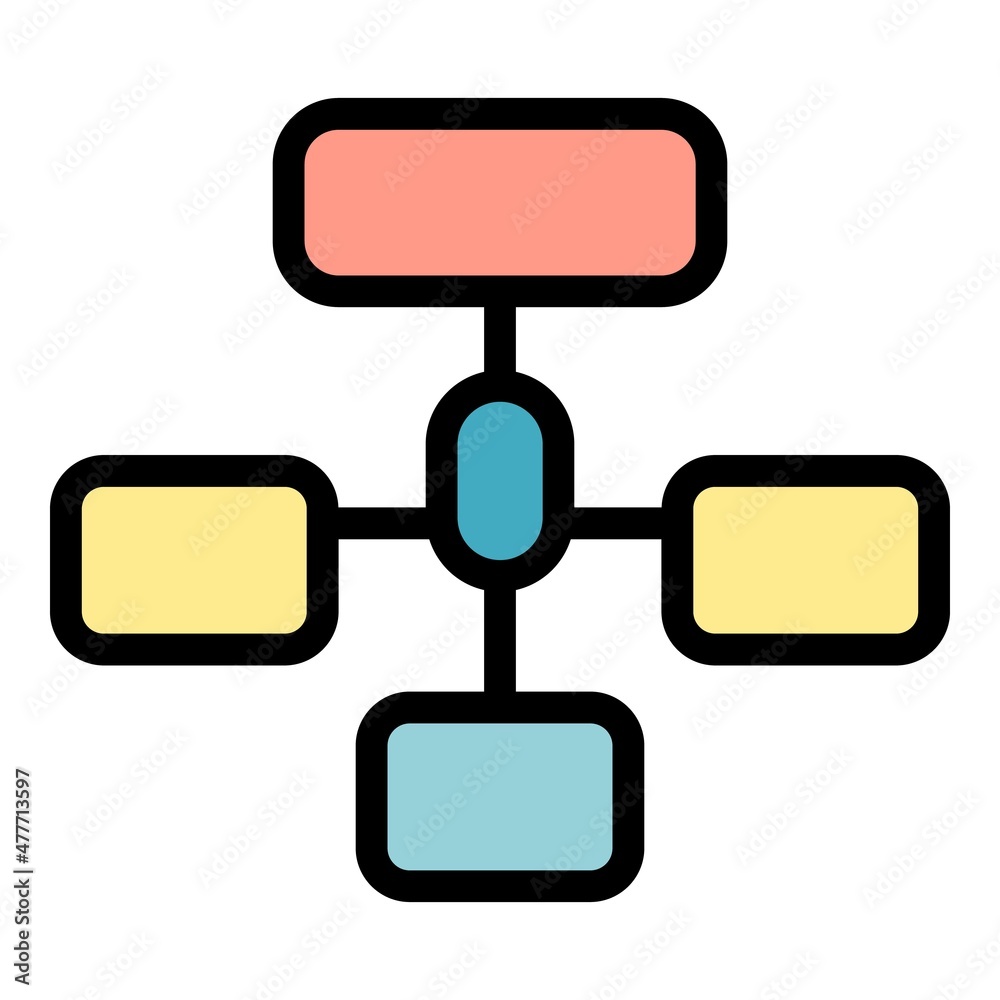 Poster hierarchy network icon. outline hierarchy network vector icon color flat isolated
