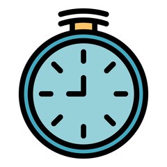 Stopwatch icon. Outline stopwatch vector icon color flat isolated