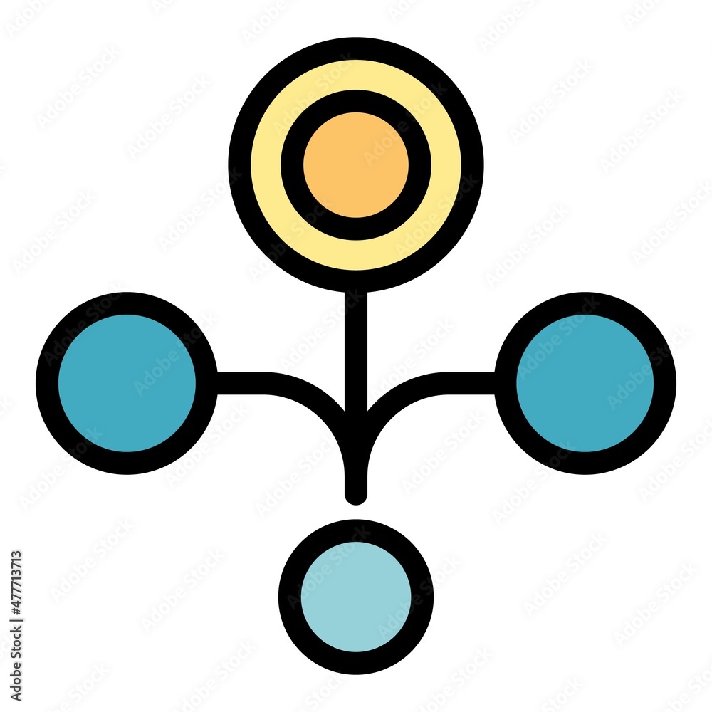 Poster network nodes icon. outline network nodes vector icon color flat isolated