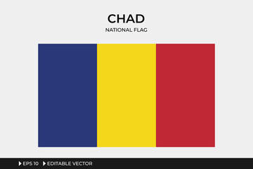 Chad National Flag Illustration