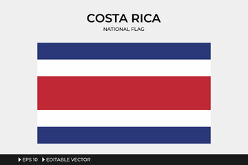 Costa Rica National Flag Illustration