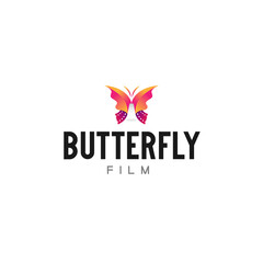 Modern colorful BUTTERFLY film movie logo design
