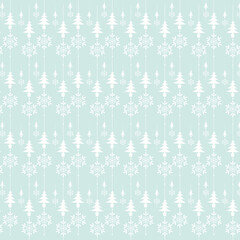 Fototapeta na wymiar Seamless winter Christmas patterns for design packaging paper, postcards, textiles. Pattern with pine tree image. green soft color