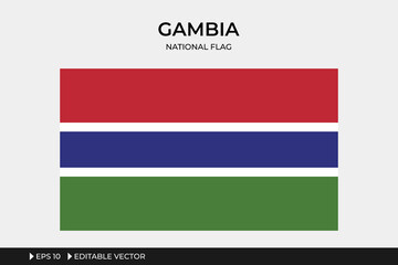 Gambia National Flag Illustration