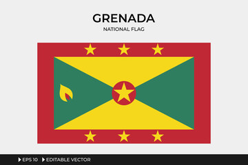 Grenada National Flag Illustration