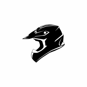 full face black motocross helmet sport. illustration vector