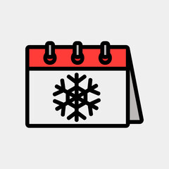 Winter icon vector illustration in filled line style about calendar and date, use for website mobile app presentation