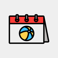 Sport day icon vector illustration in filled line style about calendar and date, use for website mobile app presentation