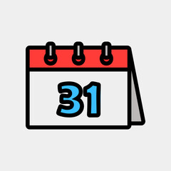 Last day icon vector illustration in filled line style about calendar and date, use for website mobile app presentation