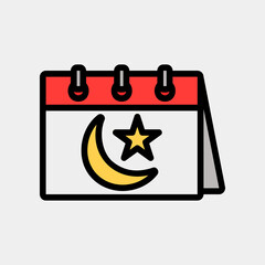 Ramadan icon vector illustration in filled line style about calendar and date, use for website mobile app presentation