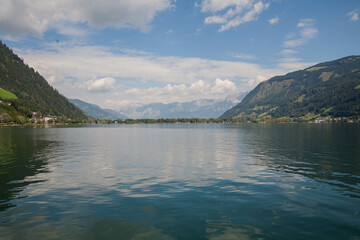 View over Zell am See in summer, Austria mountains, alps