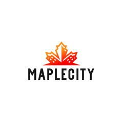 Modern colorful MAPLECITY building logo design