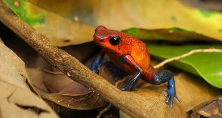 Naklejka premium frog on a tree