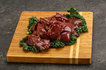 Raw chicken liver for cooking