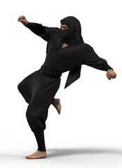 Ninja in black kimono © anika