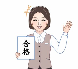 作業着を着た若い女性