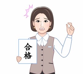 作業着を着た若い女性