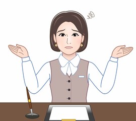作業着を着た若い女性