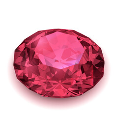 Realistic ruby illustration - vector red diamond