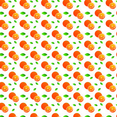 Seamless orange  pattern in white background 