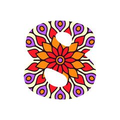 colorful number mandala design