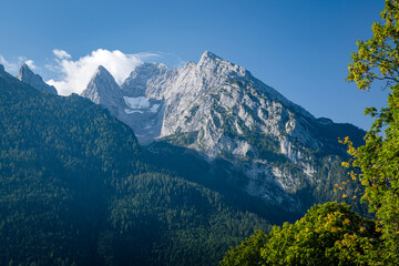 Impressive Hochkalter mountain range in summer, Bavaria, Germany