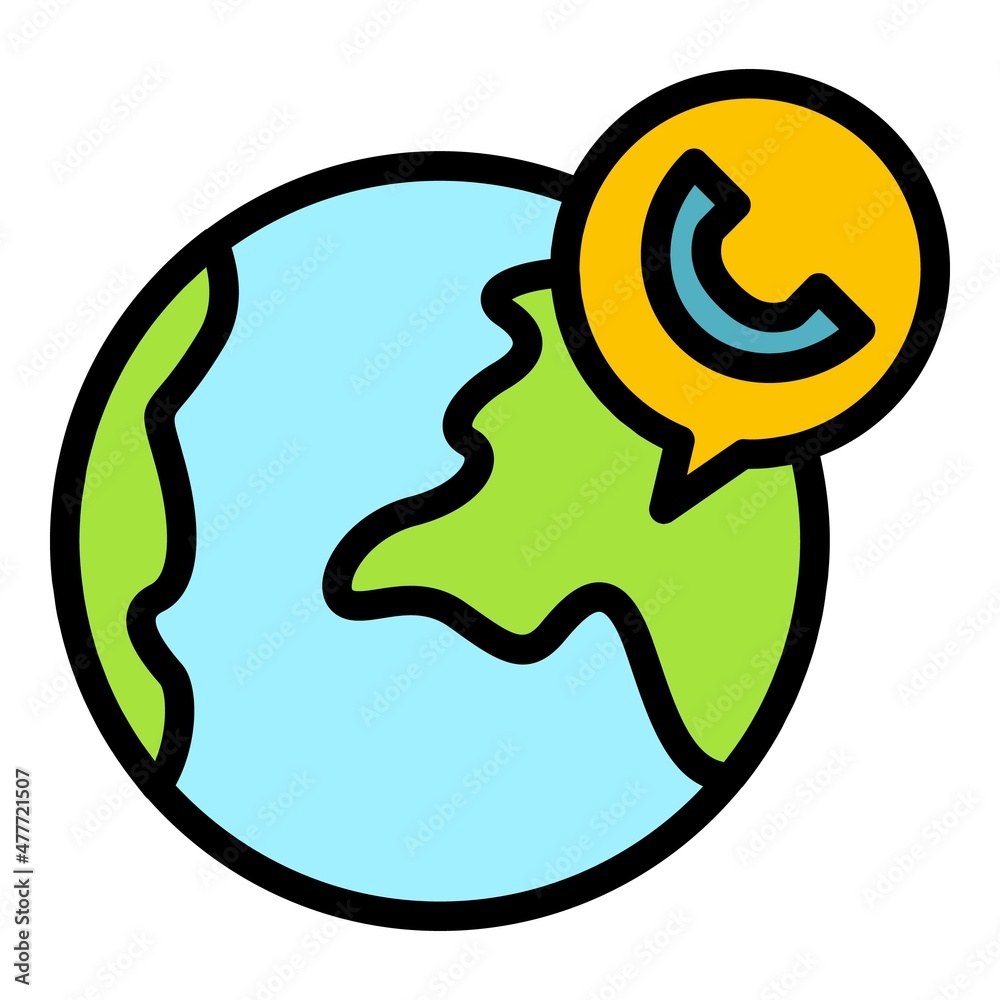 Sticker Global agent icon. Outline global agent vector icon color flat isolated - Stickers