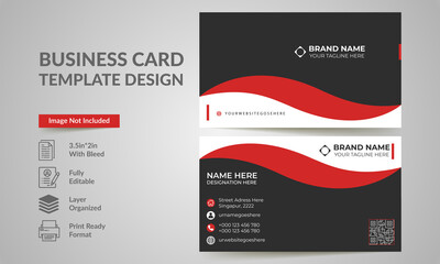Business Card Template vector design with a standard size.
