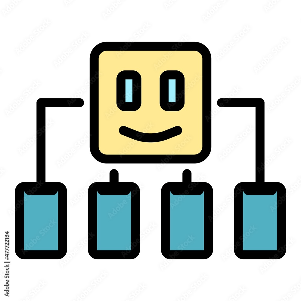 Poster agent scheme icon. outline agent scheme vector icon color flat isolated