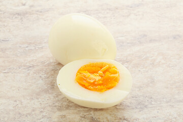 Boiled chicken egg for breakfast