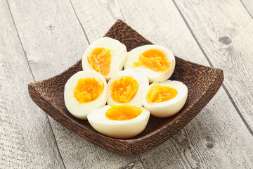 Boiled chicken egg for breakfast
