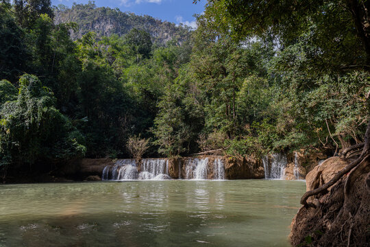 Thi Lo Su the biggest waterfall at Umphang Wildlife Sanctuary, Tak Thailand. It is the 6th largest waterfall in Asia