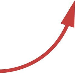 赤い矢印のシンプルなイラスト