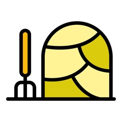 Hay icon. Outline hay vector icon color flat isolated