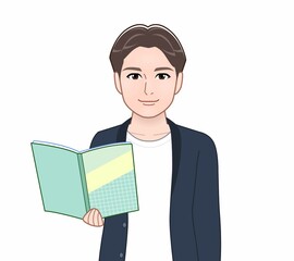 カーディガンを着た若い男性