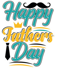T-shirt design: Happy Fathers Day typography vector t-shirt design. Vector typography t-shirt design in black background.